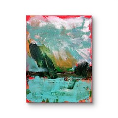 “Pelican Bayou” UNFRAMED Abstract on Сanvas wall-art signed 14×11 Brand New