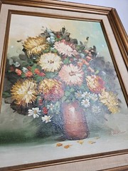 Beautiful Oil Painting Painting Flowers Still Life Vase Signed Ritter 23.5×19.5″