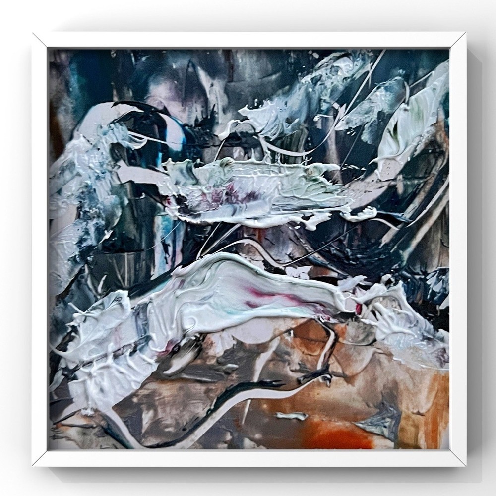 Abstract Greenland Shore Painting Inspired by Uummannaq Fjord Ice Drift Artwork