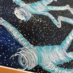 Andrea Holzinger Night/Universe Framed 12.2in x 16.1in
