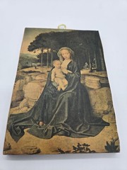 2 Vintage Wood Wall Plaques – Rest on the Flight into Egypt & Las Meninas – OOAK