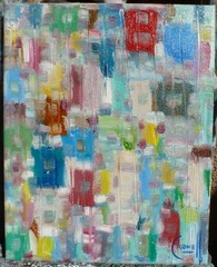 END OF THE ROAD abstract new original 8×10 canvas oil painting signed Crowell