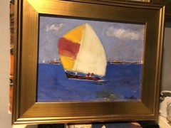 Oil On Canvas Signed Demetro 17 x 20 Inch Plein Aire Gold Frame