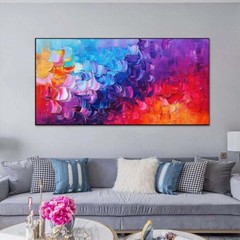 Oil Painting Canvas Art Abstract Painting Blue Painting Blue