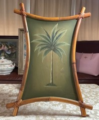 Bamboo Tiki Wall Art Palm Tree Tropical Coastal Decor Hanging 27.5 in x 19.75 in