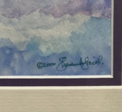 Vintage Original Watercolor Art Painting Mountains Signed Framed Matted