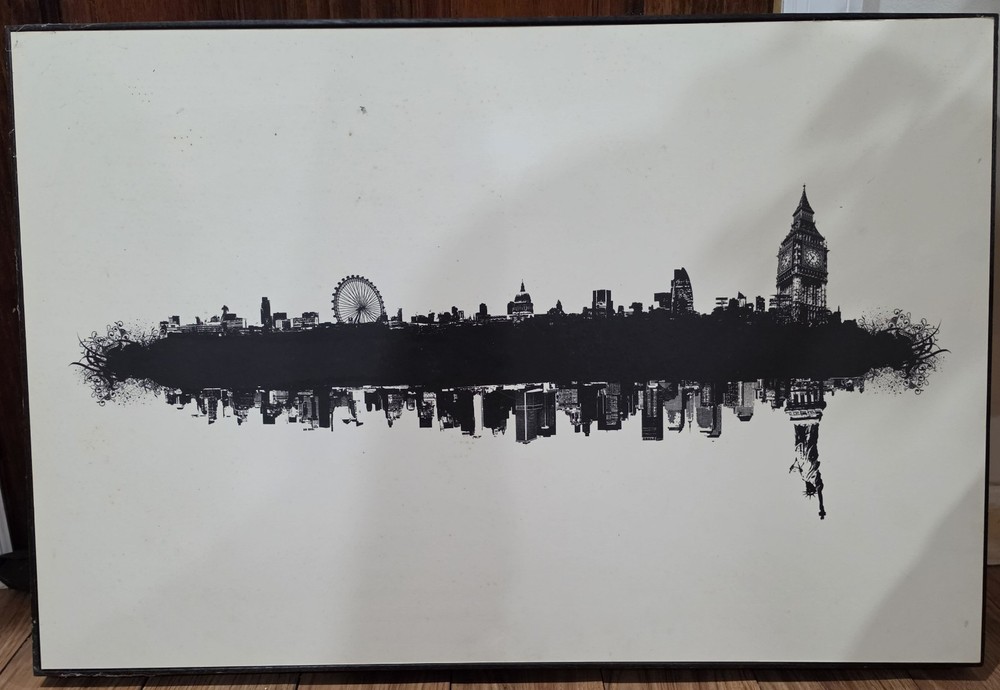 New York City and London Skyline Print Art Design 20.5 x 30.5 FREE SHIPPING