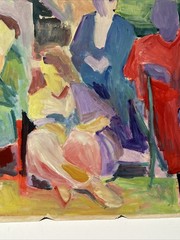 Vintage Expressionist Painting People Portrait Abstract Modernism Modernist