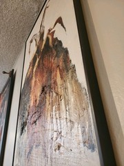 Original PATTI MEYERS Painting – Framed Abract Textured „DRESS“ Series 2×3 ft
