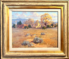 BILL WARDEN (AMERICAN,1927-1991)NEW MEXICO ADOBE HOME,OIL/CANVAS,SLL,FRAMED,MINT