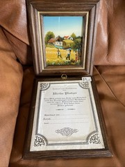 VTG 2 Reverse paint on glass Artist Ulrike Platzer Country Shepard Farm Framed
