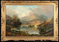 original antique CLARENCE HENRY ROE 1850-1909 signed oil painting landscape