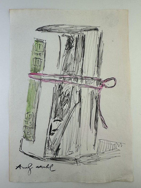 Andy Warhol COA Vintage Painting Drawing Art Original Signed Stamp