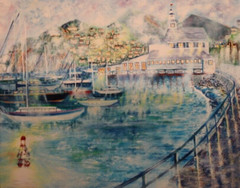 von Wening Art Catalina Island Painting stretched canvas bars 22″ x 28″x .5″