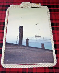 GERALD LILLY California Colorado Artist Framed Orig ’70s Harbor Dock Painting