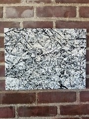 Original Abstract Action Painting jackson pollock style signed art decor