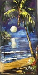 Steve Barton Original Giclee On Canvas “moonlight Kisses”