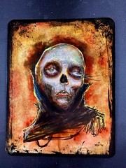 N.C. Winters Original Painting Mixed Media Portrait Gothic Horror Vampire 30days