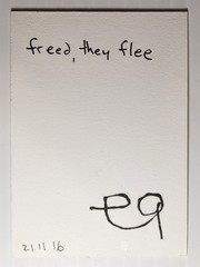 e9Art ACEO escaping the tower outsider art brut naive