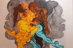 art work original by Althea Hopewell „its Not a Dream“ 19x24inch pencil marker