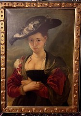Antique Painting Le Chapeau de Paille Susanne Lunden After Peter Paul Rubens Oil