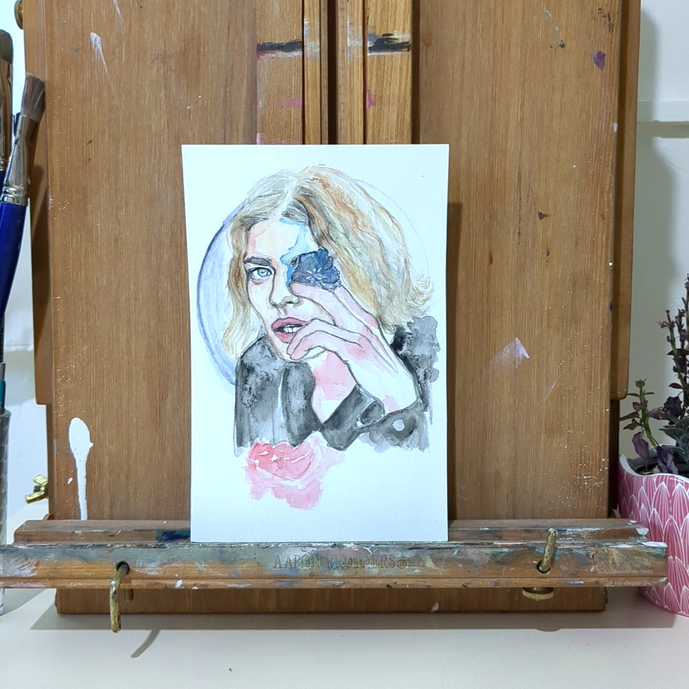 Original Watercolor Painting Man Portrait Study 9×6 by JJ