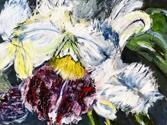 Original Floral Acrylic Painting 12×12 Stretched Canvas Textured Wall Art OOAK