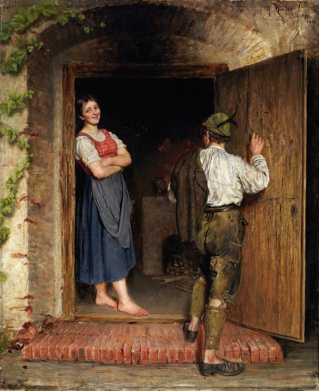 stunning oil painting handpainted on canvas-Drawing on Door