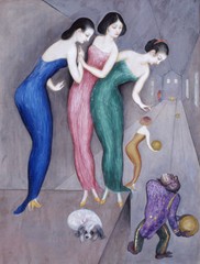 perfect 24×36 oil painting handpainted on canvas „women and orangutans“13749