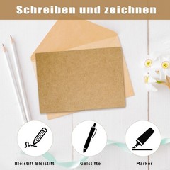 100 Pack A6 Kraft Paper 14.5 x 9.5cm Kraft Cardboard for Printing 350gsm Blank…