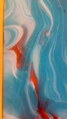 FLUID ACRYLIC POUR ABSTRACT PAINTING – ORIGINAL ART 8 x 8 Inch Cradled Wood