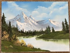 Ellen Tye Painting Signed Oil On Canvas Mountain Scene Original Rare