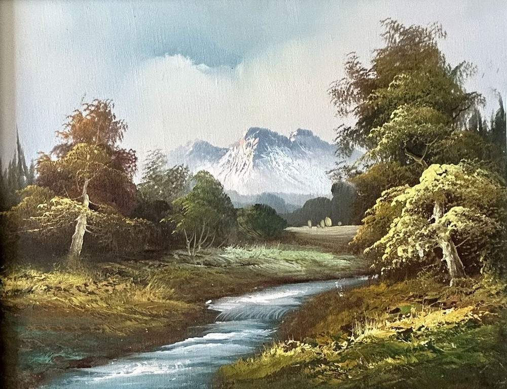 MQ1649 100% Handmade Painted River Landscape Tree Oil Painting Canvas Wall Art