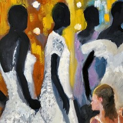 NO IMPORT FEE Yary Dluhos Fashion Shopping Women Figures Original Oil Painting