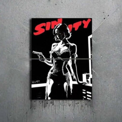 2 CANVASES PAINTING Sin City Eva Green 20x30CM EACH Jacob Hitt COA