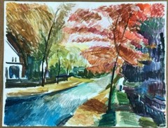 Concentration Camp-Holocaust Watercolor Painting-1970s-Israel Louis Winarsky