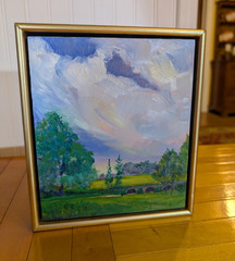 Janice Roediger Impressionist Landscape Painting 8 x 9 Erdinheim Pennsylvania