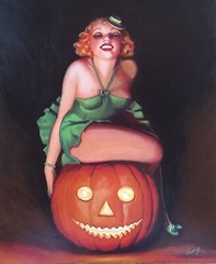 REDHEAD Enoch BOLLES by Daniel Vancas 30s, HALLOWEEN Pin-Up Upskirt DECO Pinup