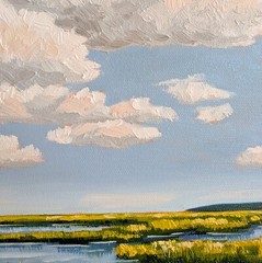 Original Oil Painting Marsh Swamp Scene Nature Painting Wall Art Home Decor