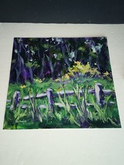 Medium Square Original Art Signed S Chaples Summer Meadow Ready To Frame
