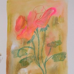 Neon Nasturtium Garden Gouache Flower Painting 100% Cotton Paper 6″ x 8″