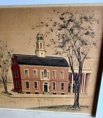 VINTAGE 1964 Bonnie von Duyke Dover, Delaware Historical Sites Large Painting