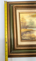 Signed Phillip Cantrell Vintage Oil Painting Framed Lake Autumn Scene