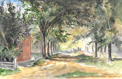 Vintage W/C „A Country Lane“ of Malden MA 1880 by Thaddeus Defrees