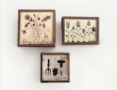 Folk Art Marta Urban PA German Fraktur Framed Watercolor & Ink Mini Art (3) RARE