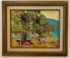 Shigeko Yamamuro Miles Landscape Oil Painting “Countryside” Japan/Idaho/Cal