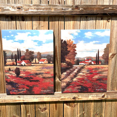 Kanayo Ede ‚El Pastoral I, El Pastoral II‘ Acrylic Landscape Canvas Art Set