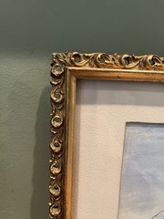 George E Wickers Gouache/Watercolor Painting „Clipper Ship“ – Framed 1891