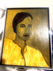 PICASSO MATISSE STYLED ORIGINAL PORTRAIT LADY ERNST MCARTY CIRCA 1989 SGND FRMD