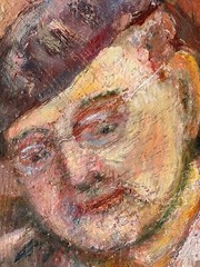 Attr. to KIKOINE (1892-1968) – School of Paris Oil – Selfportrait with Beret